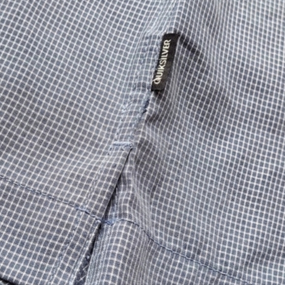 Quiksilver Blue & White Windowpane Plaid Short Sleeve Soft Modal Blend Shirt, S - Picture 11 of 13